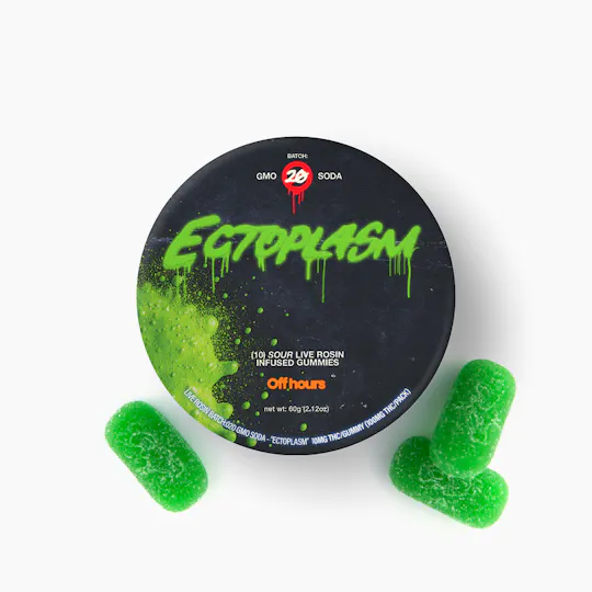 Off Hours - GMO Soda "Ectoplasm" Live Rosin Gummies | 100mg | 10ct | 10mg/ea - 1