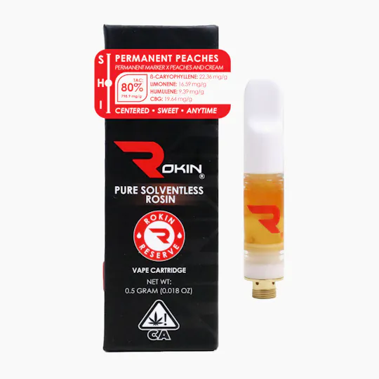Rokin Cannabis - Rokin - Reserve Rosin - Permanent Peaches - Cartridge 0.5g - 1