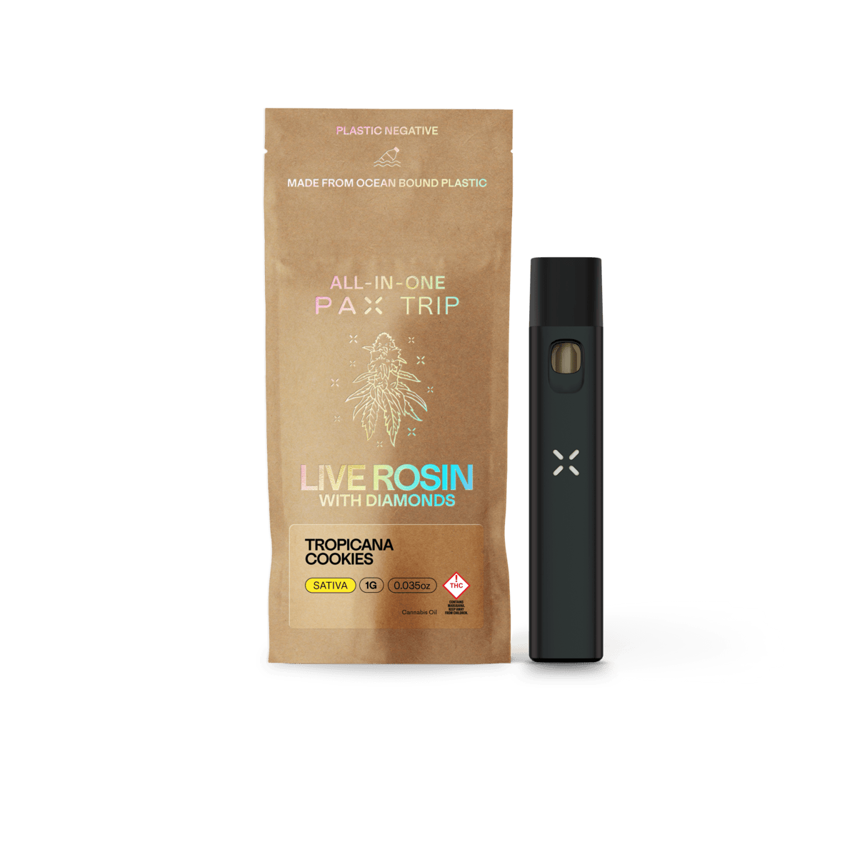 PAX - Tropicana Cookies | Live Rosin Diamond Disposable | 1g - 1