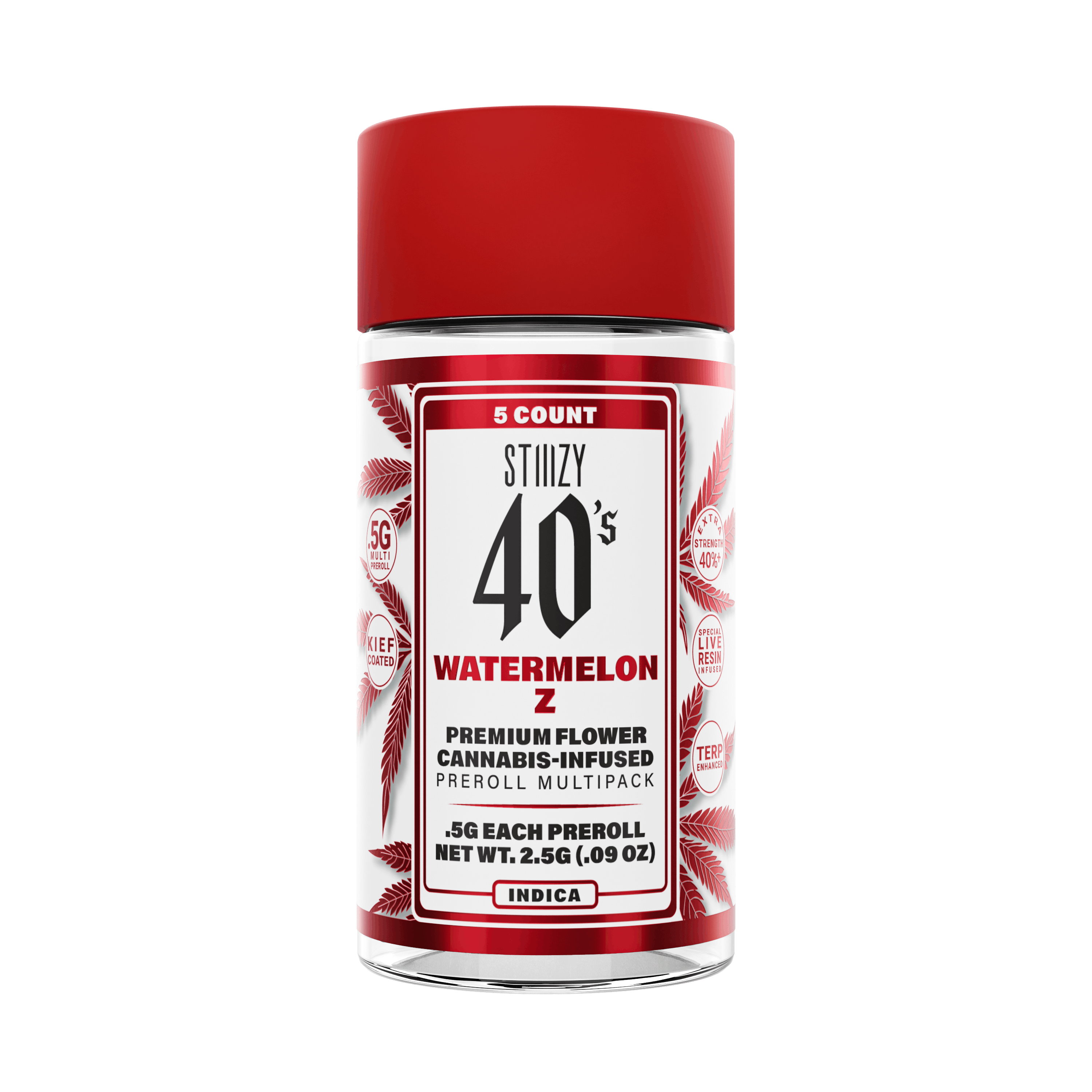 STIIIZY - - WATERMELON Z - .5G 40's Infused Mini Preroll 5 Pack - 1