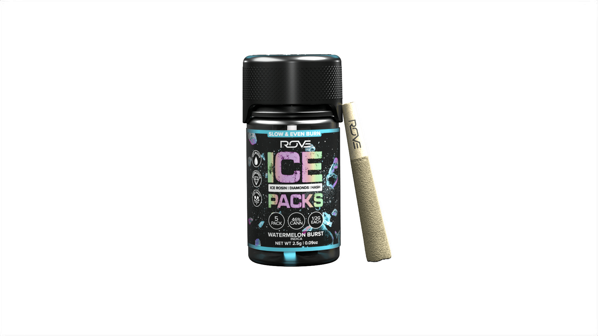 ROVE - Watermelon Burst | Infused Ice Packs (Rosin, Hash, and Diamonds) | 5x 0.5g - 1