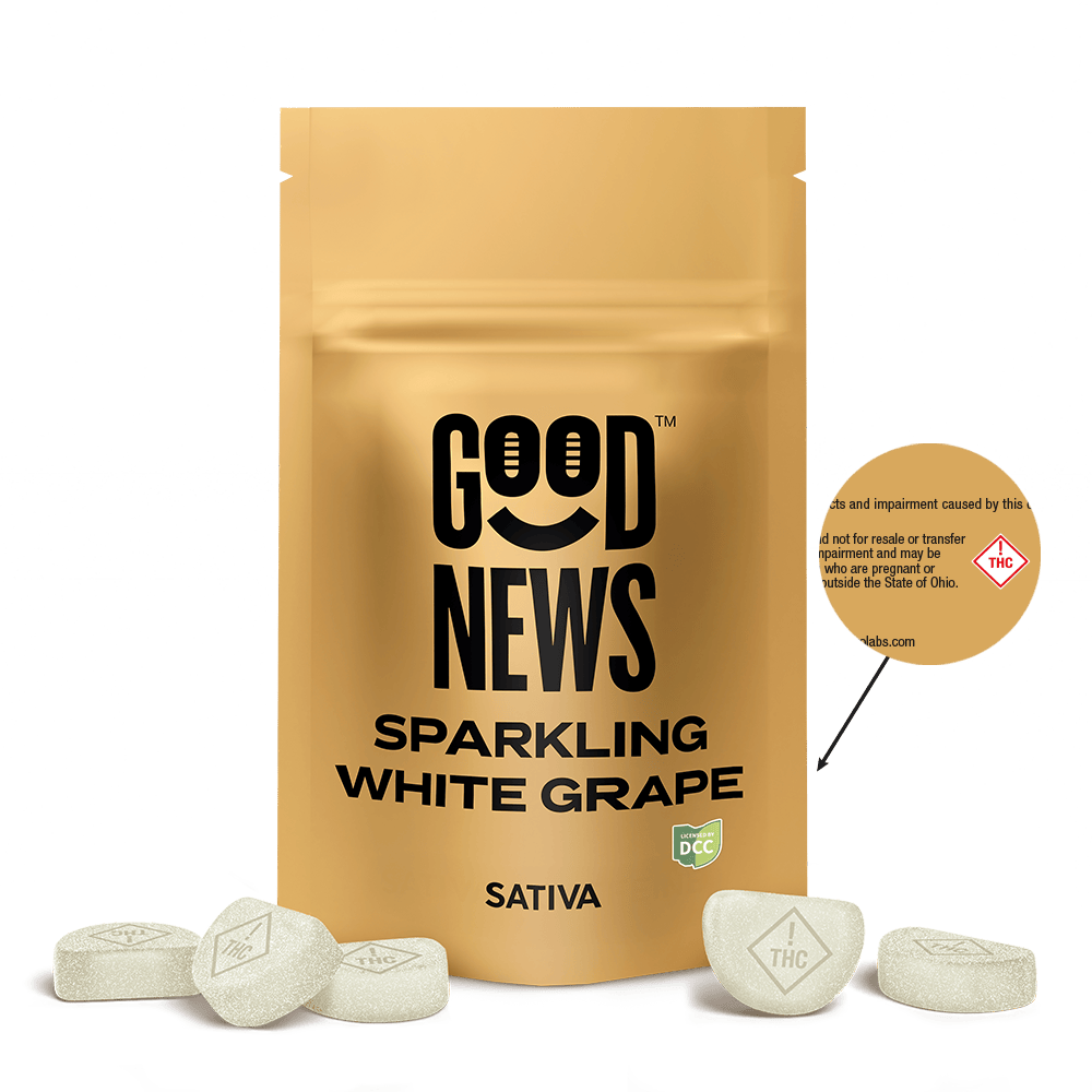 Good News - Sparkling White Grape Gummies | 100mg | 10ct | 10mg/ea - 1