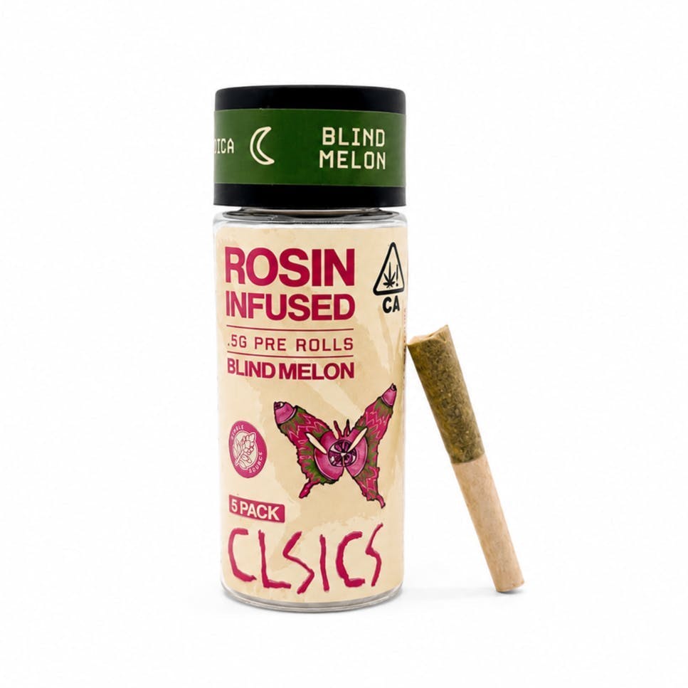 CLSICS Rosin & Rosin Infused Pre Rolls - Blind Melon - Rosin Infused Joints - 0.5g each - 5pk - 1