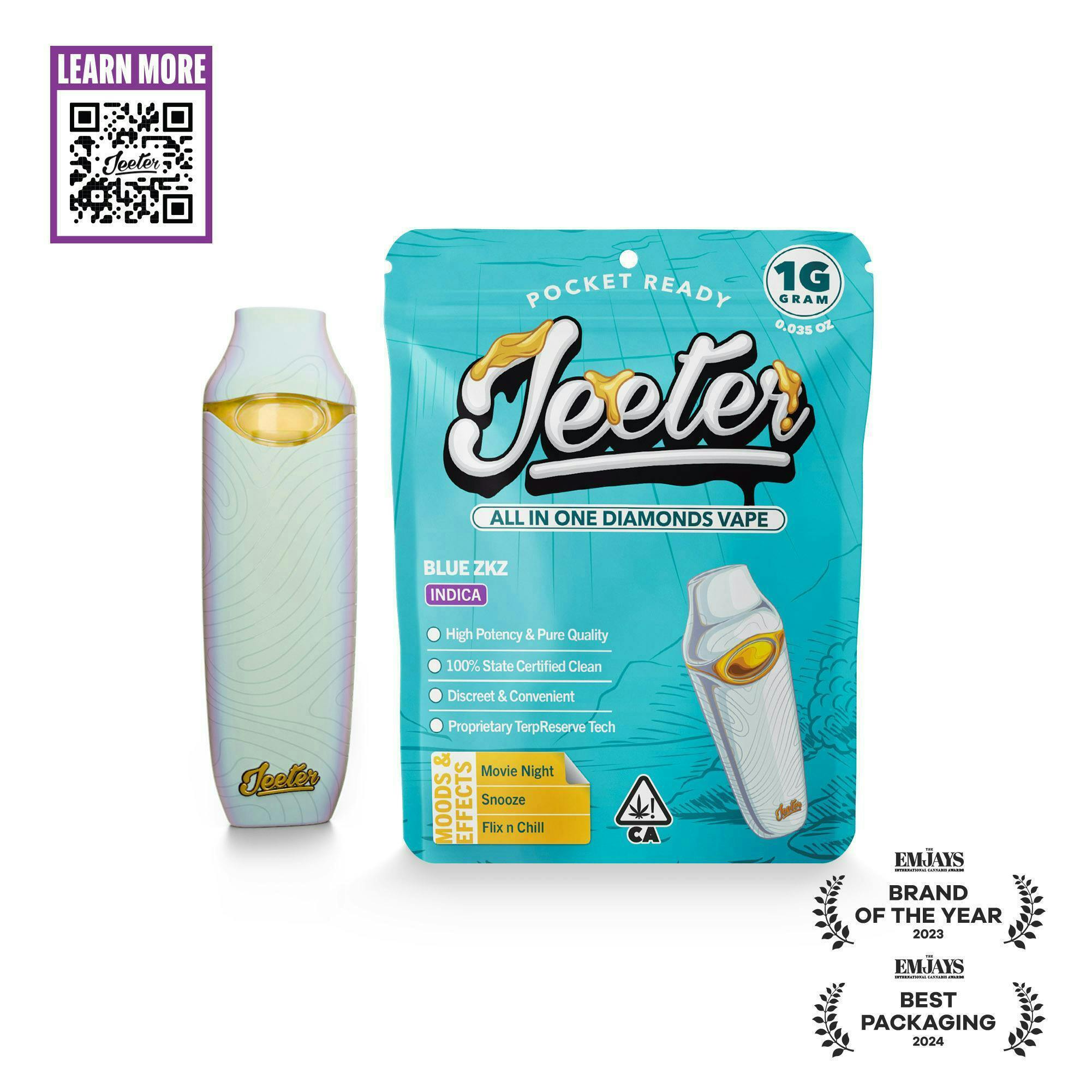Jeeter - Jeeter | Blue ZKZ | Diamonds Disposable | 1g - 1