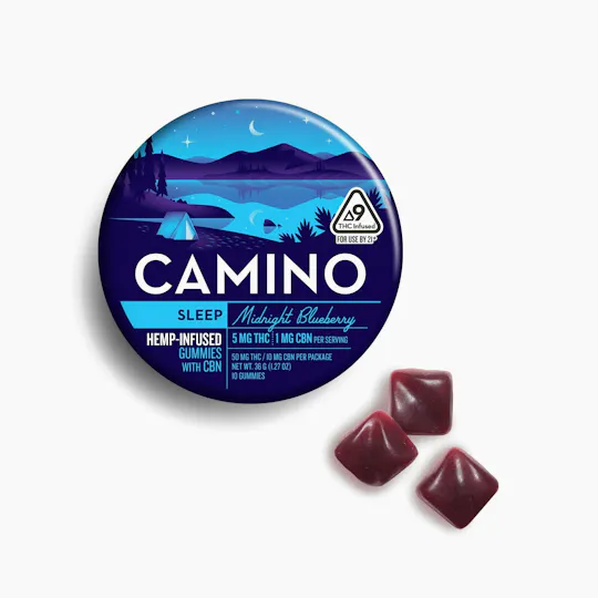 Camino - Sleep | Midnight Blueberry THC:CBN 5:1 Gummies | 50mg | 10ct | 5mg/ea - 1