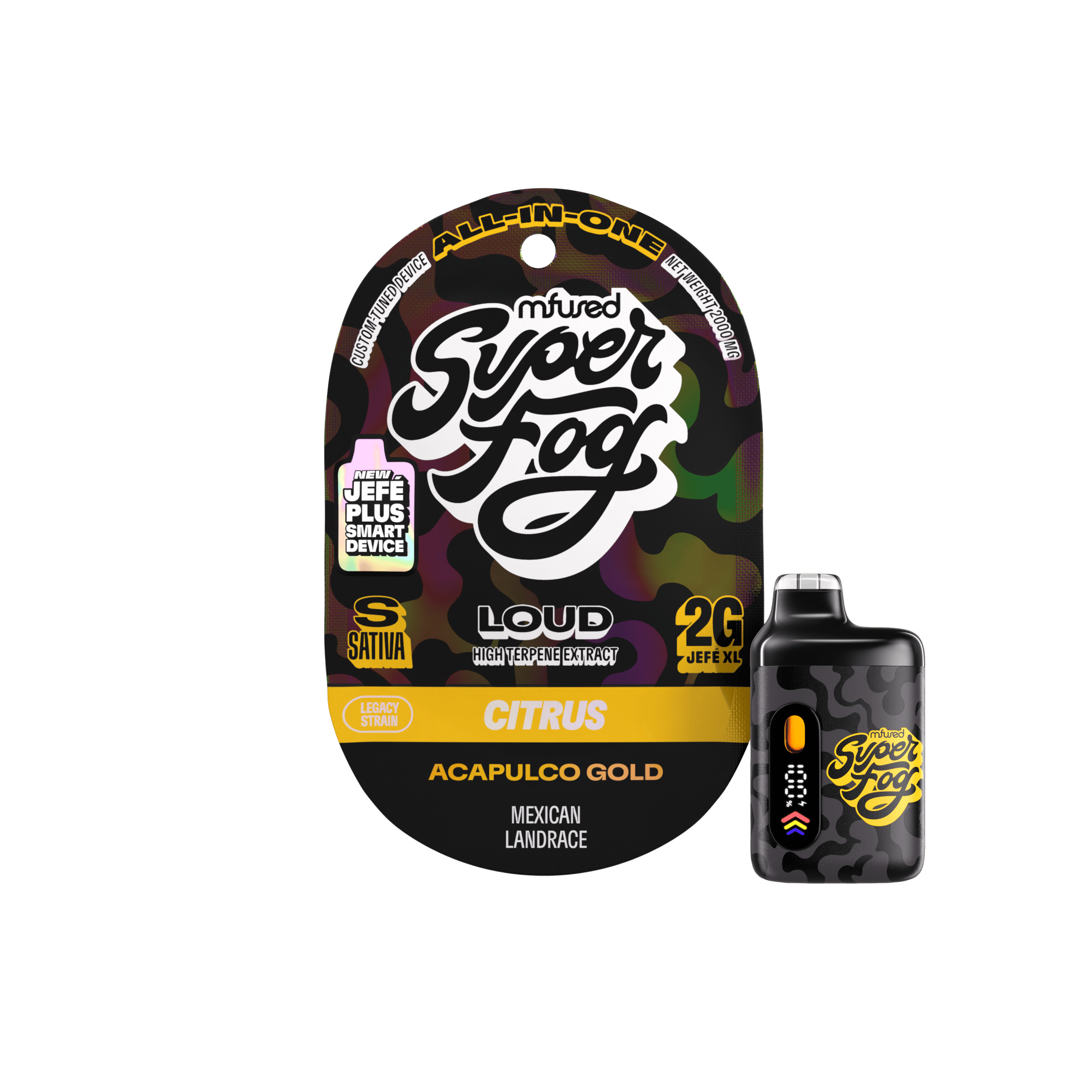 Super Fog by MFused - Acapulco Gold | LOUD High Terpene Extract Jefé Plus Disposable | 2g - 1
