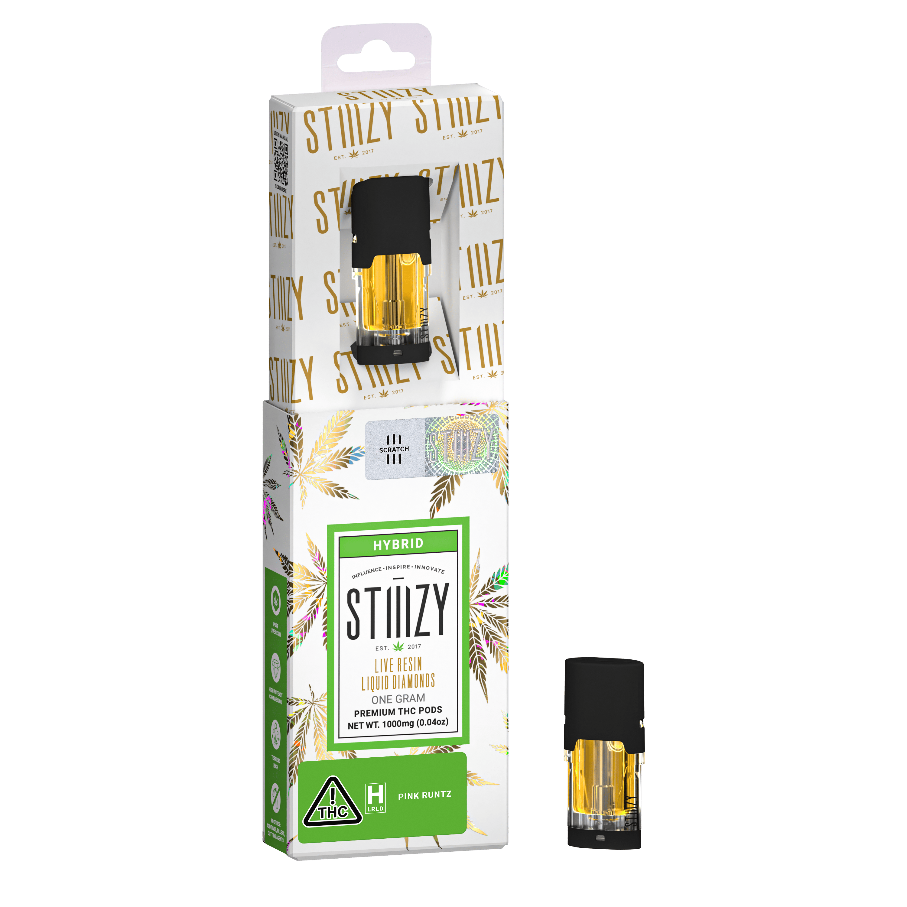 STIIIZY - Vape Cartridge - PINK RUNTZ 1G Live Resin Liquid Diamonds Pod - STIIIZY - 1