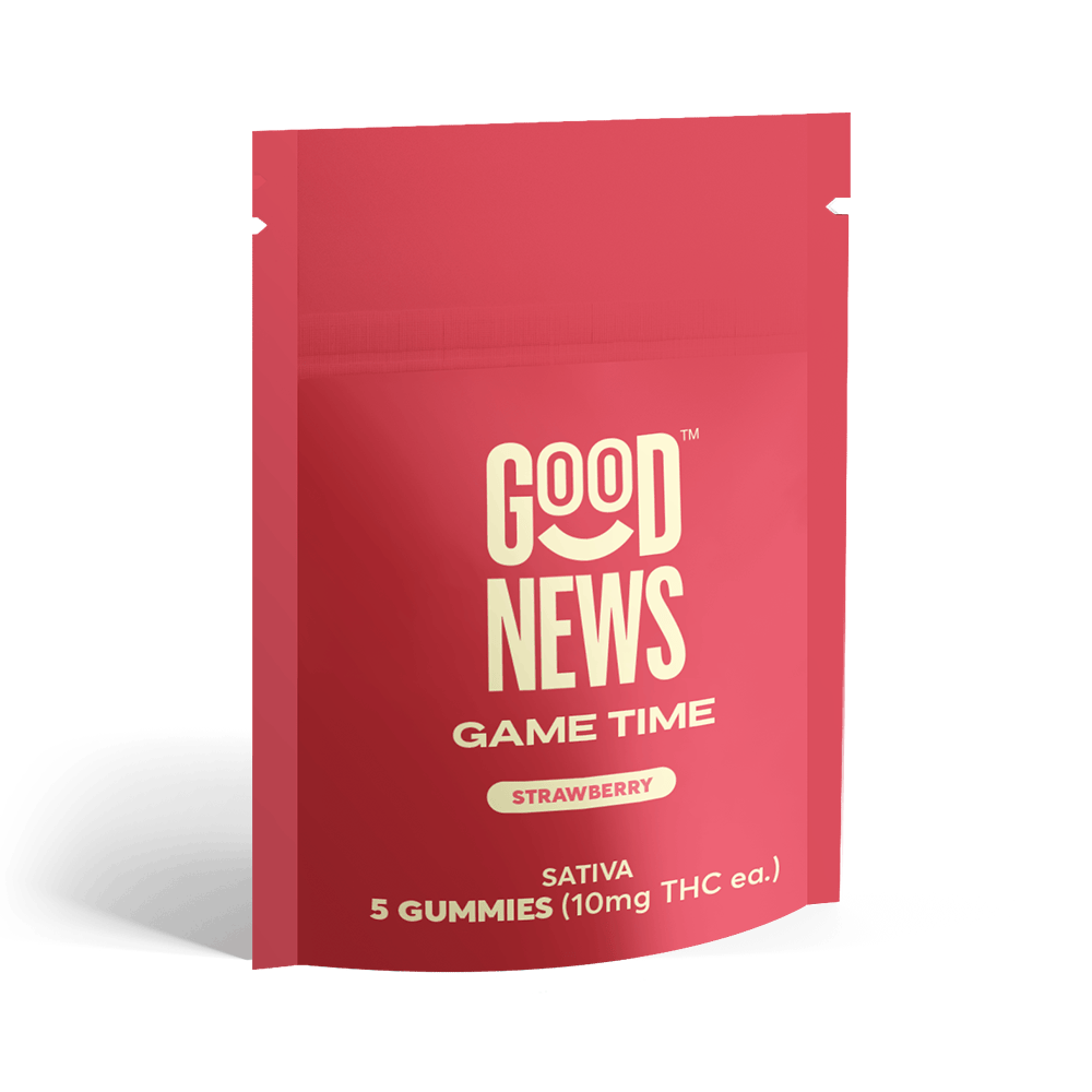 Good News - Game Time | Strawberry Gummies | 50mg | 5ct | 10mg/ea - 1