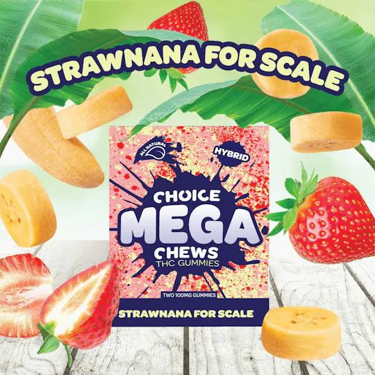 Choice Labs - Choice Chews | Strawnana For Scale Gummies | 200mg | 2ct | 100mg/ea - 1
