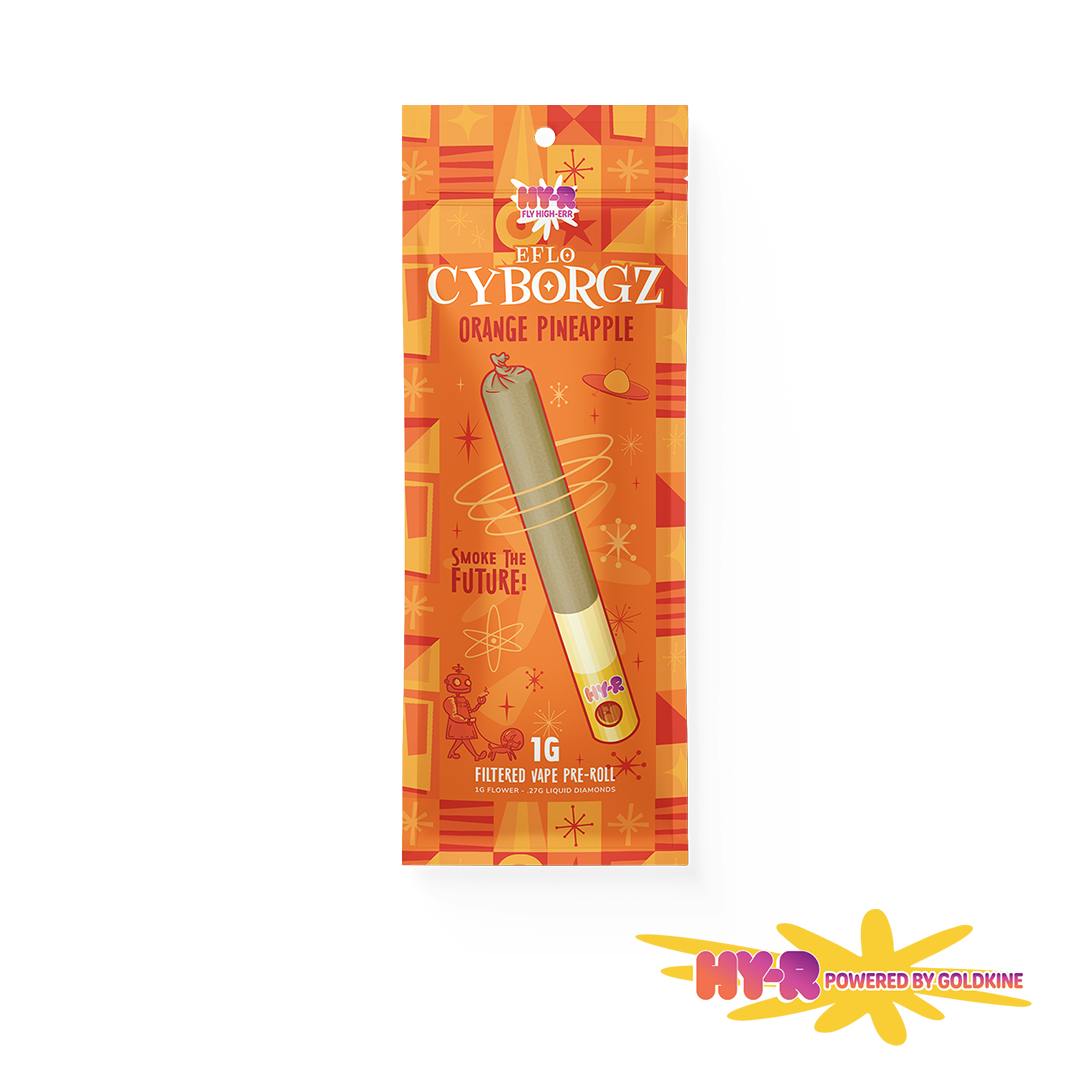 Goldkine - Hy-R Cyborgz Liquid Diamond Infused Pre Roll 1G | Orange Pineapple - 1