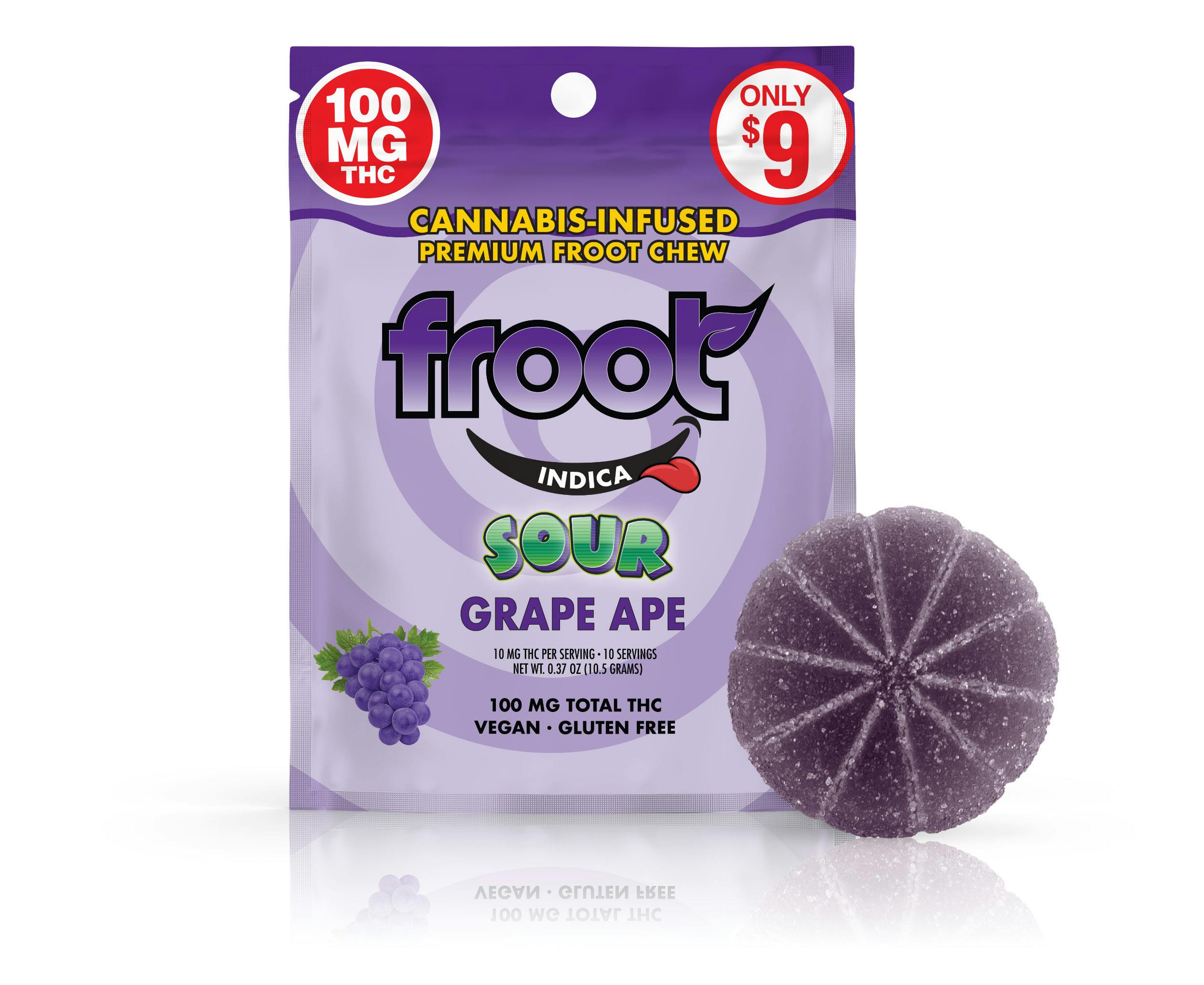 Froot - Froot | Sour Grape Ape Gummies | 100mg | Single Cut-to-dose - 1