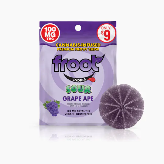 Froot - Froot | Sour Grape Ape Gummies | 100mg | Single Cut-to-dose - 1