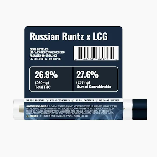 We Grow - Russian Runtz x LCG | BADBOYZ Joint | 1g - 1