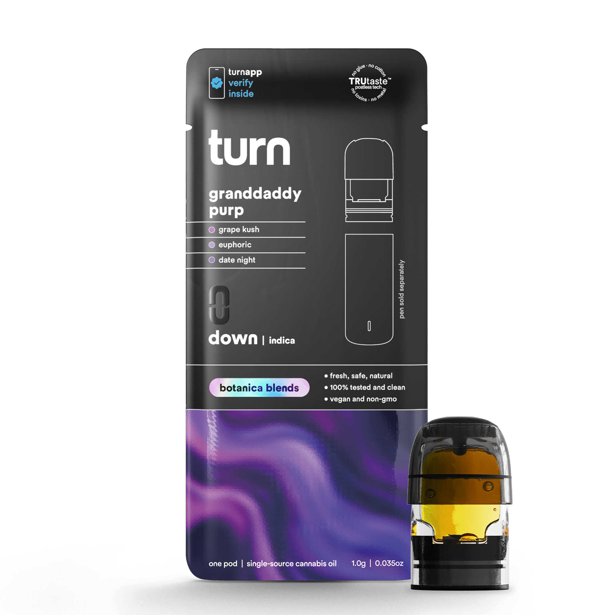 turn - Granddaddy Purp | Botanica Blends | Indica | Pod | 1g - 1