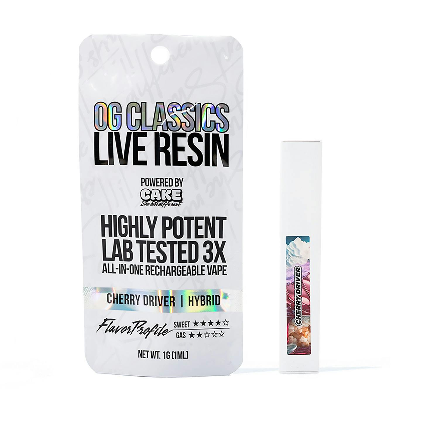 CAKE she hits different - Cherry Driver | Live Resin Disposable 1g - 1