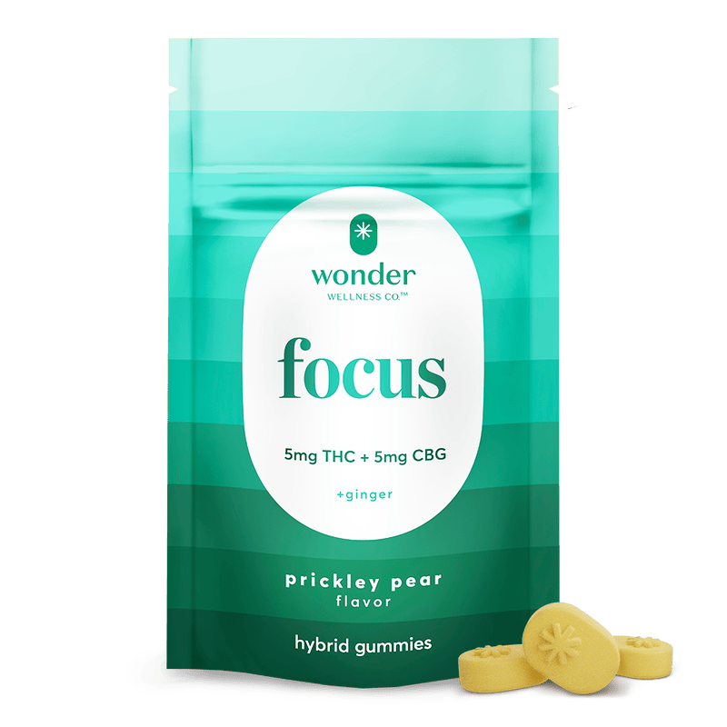 * Wonder Wellness Co. - Focus | Prickly Pear 1:1 THC:CBG Gummies | 100mg | 20ct | 5mg/ea - 1