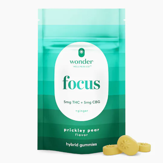 * Wonder Wellness Co. - Focus | Prickly Pear 1:1 THC:CBG Gummies | 100mg | 20ct | 5mg/ea - 1