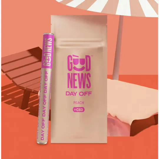 Good News - Day Off Peach | 1:2 CBD:THC Disposable | 1g - 1