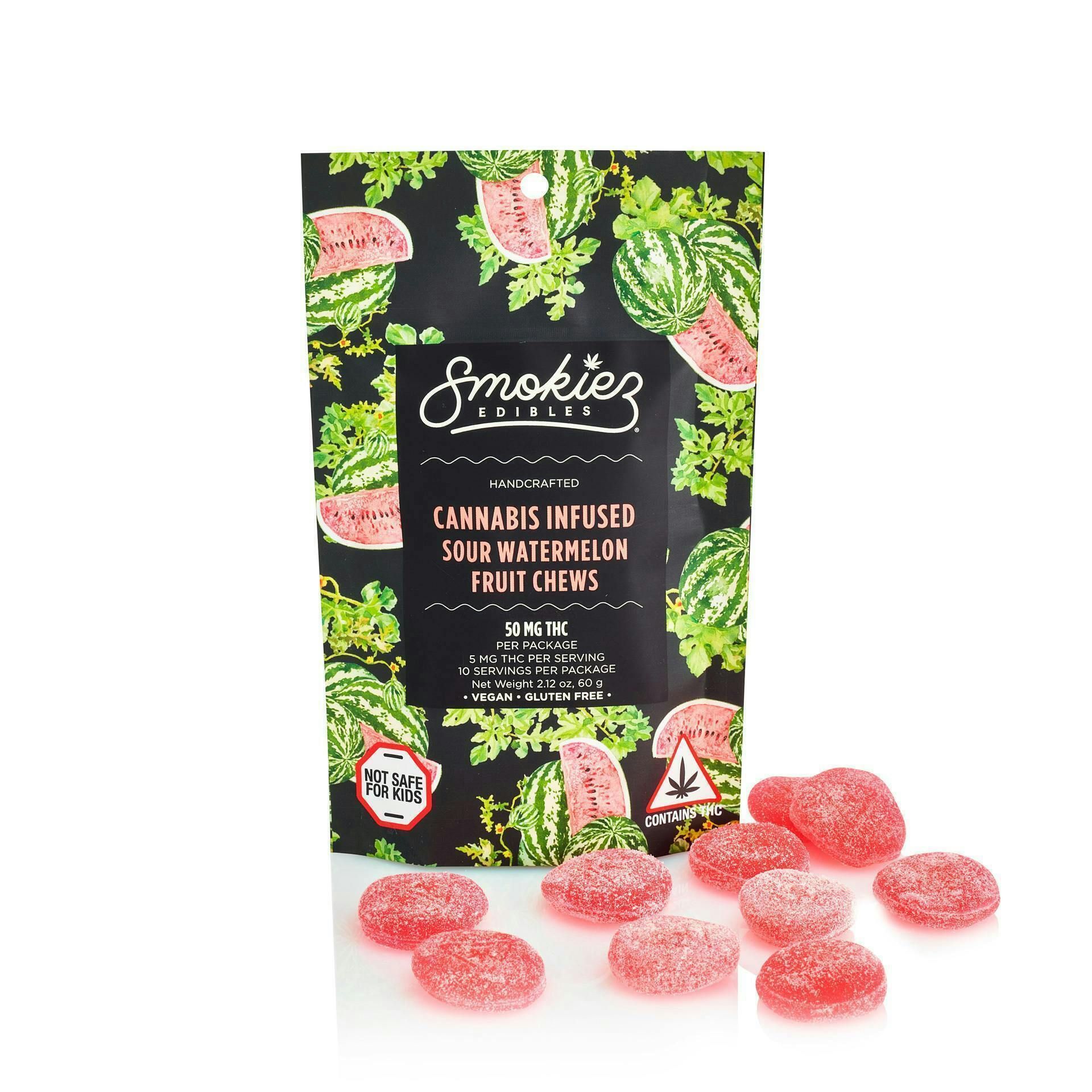 Smokiez Edibles - Sour Watermelon Gummies | 50mg | 10ct | 5mg/ea - 1