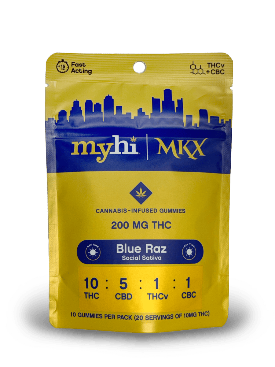 MKX Oil Co - Blue Razz 10:5:1:1 THC:CBD:THCV:CBC Gummies | 200mg | 10ct | 20mg/ea - 1