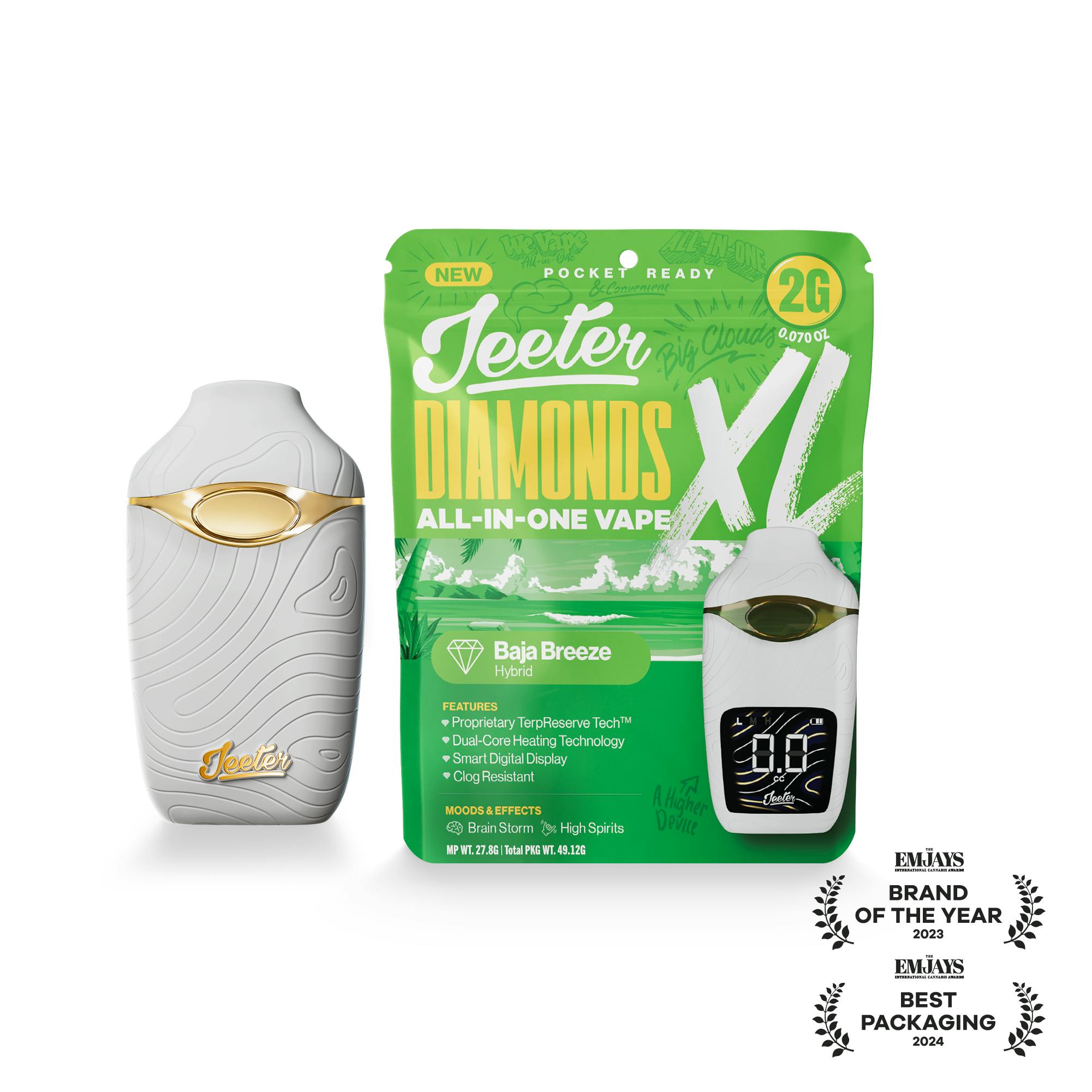 Jeeter - Jeeter | Baja Breeze | Diamonds XL 2G All-In-One Vape - 1