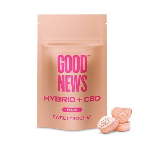 Good News - Peach Troches | 1:1 CBD:THC | 100mg | 10ct | 10mg/ea - 1
