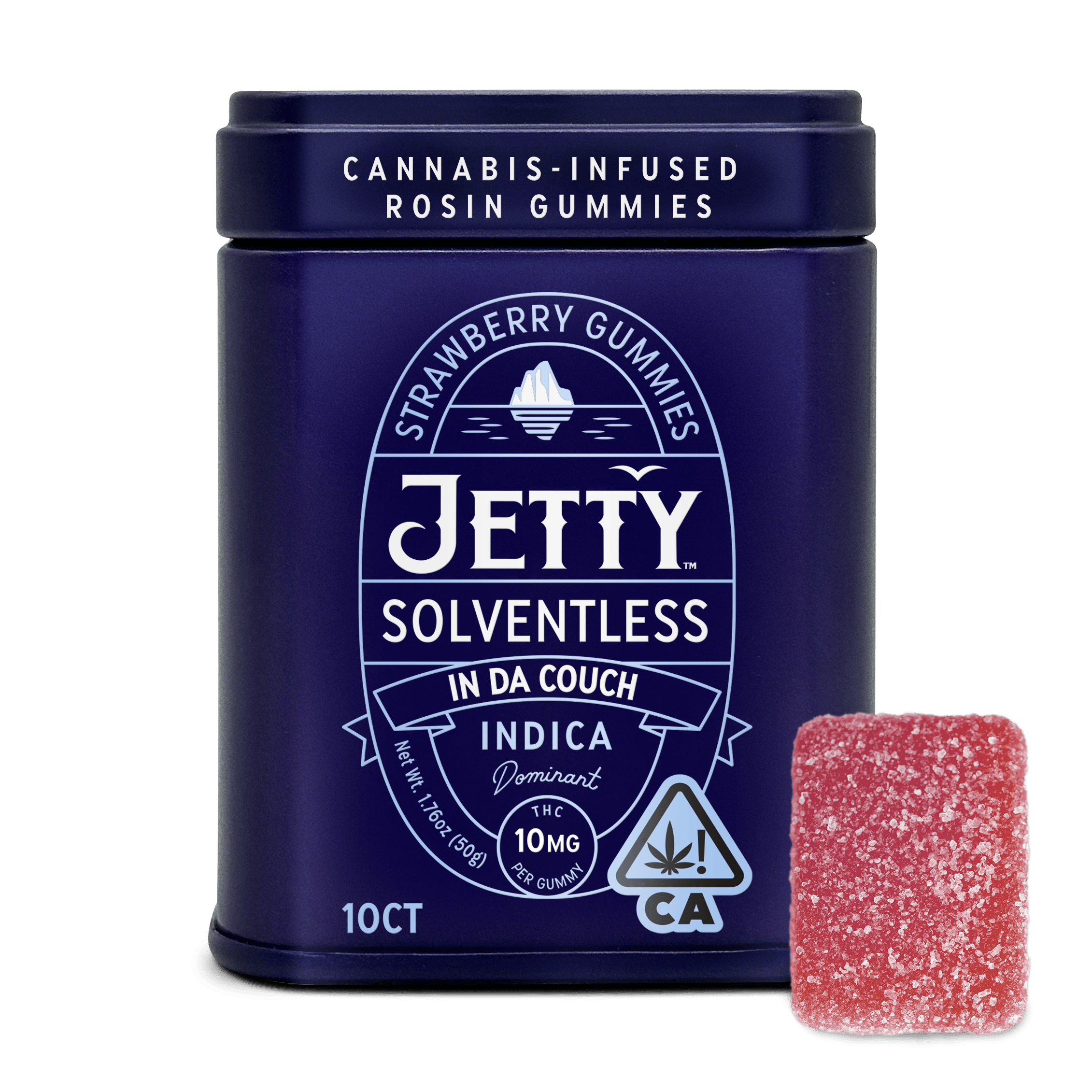 Jetty Extracts - In Da Couch | Strawberry Gummies | 100mg | 10ct | 10mg/ea - 1