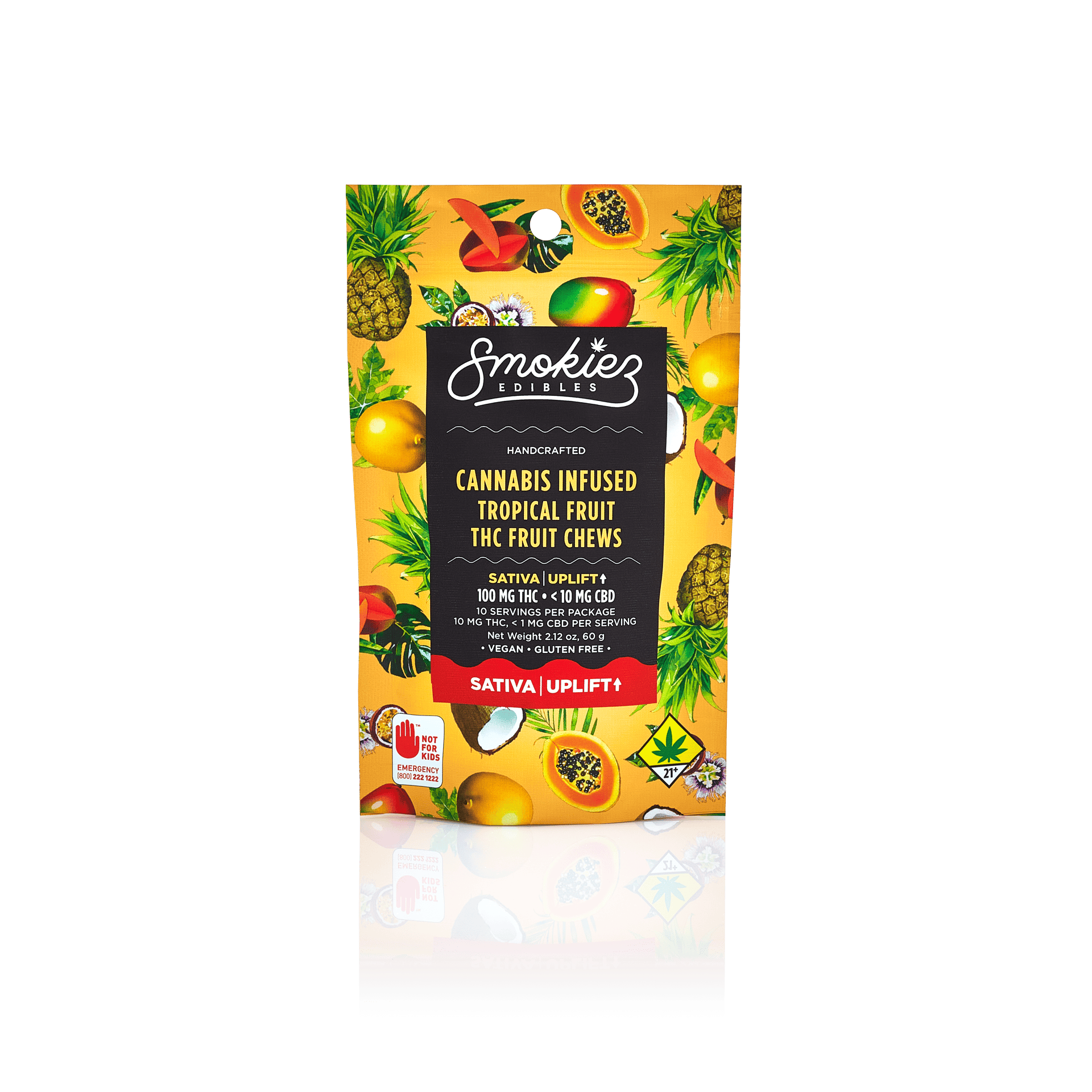 Smokiez Edibles - Tropical Fruit Chews | 100mg | 10ct | 10mg/ea - 1