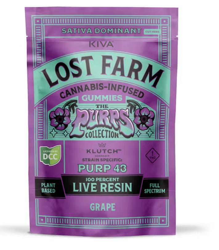 Lost Farm - Grape 'Purp 43' Live Resin Gummies | 100mg | 10ct | 10mg/ea - 1