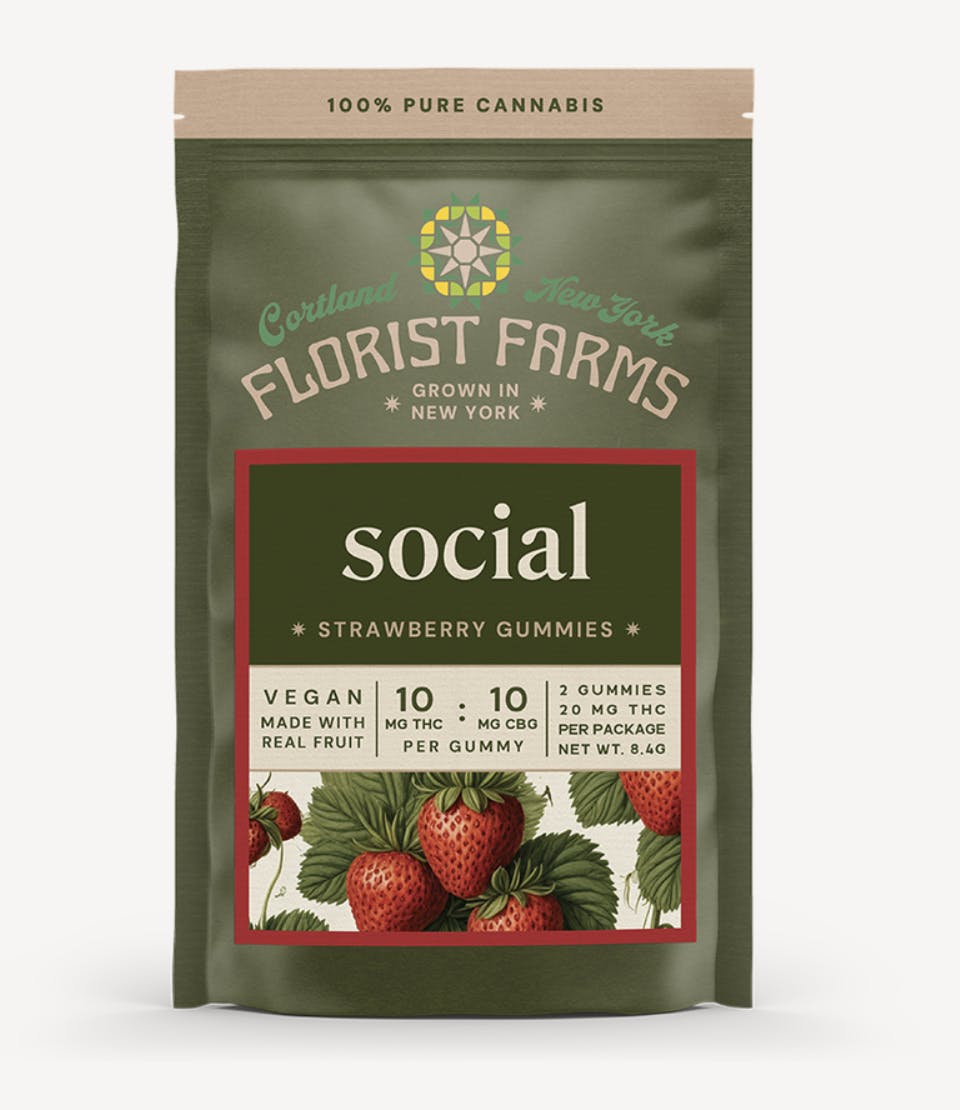Florist Farms - Florist Farms | Social Strawberry Gummies | 20mg | 2ct | 10mg/ea - 1