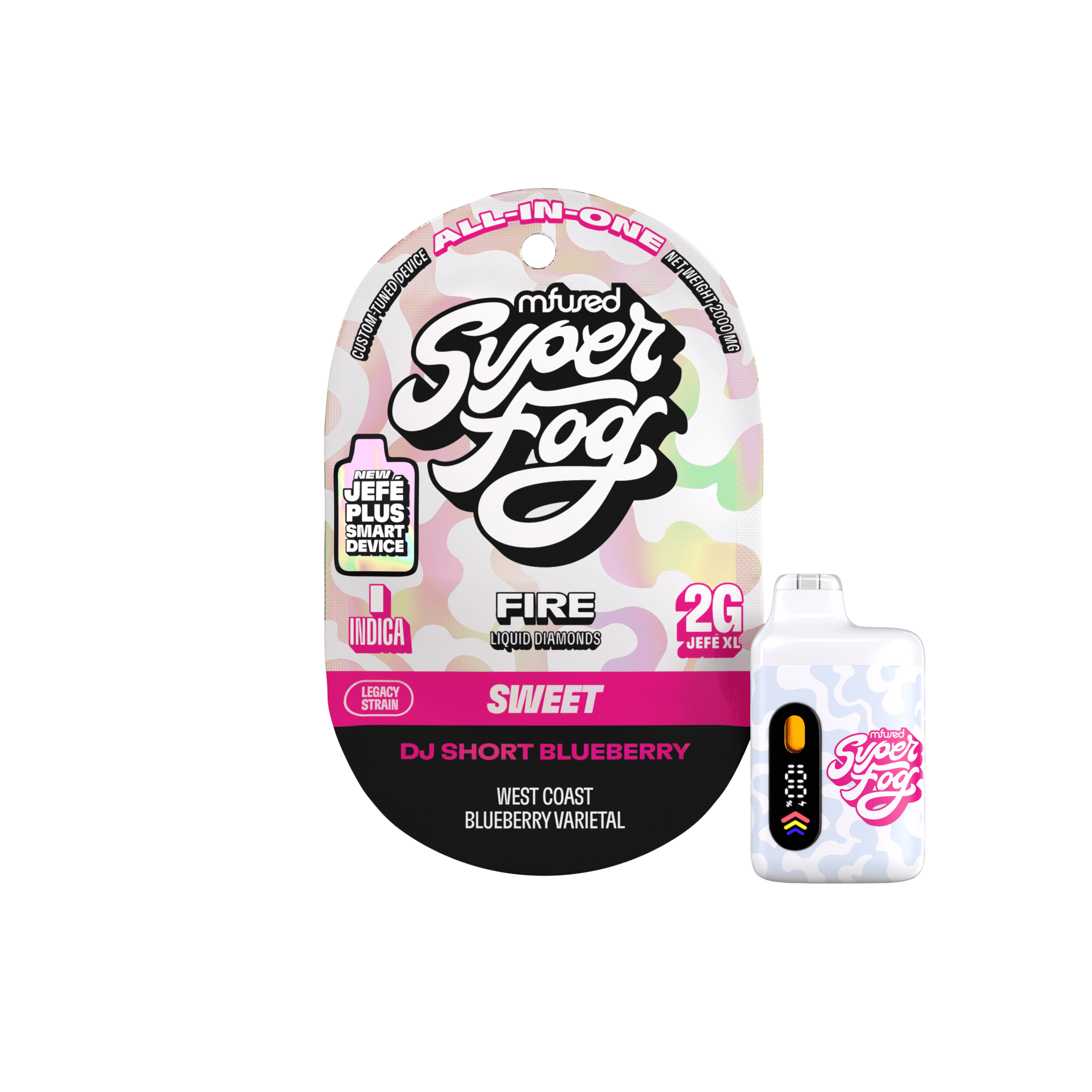 Super Fog by MFused - DJ Short Blueberry | FIRE Liquid Diamonds Jefé Plus Disposable | 2g - 1