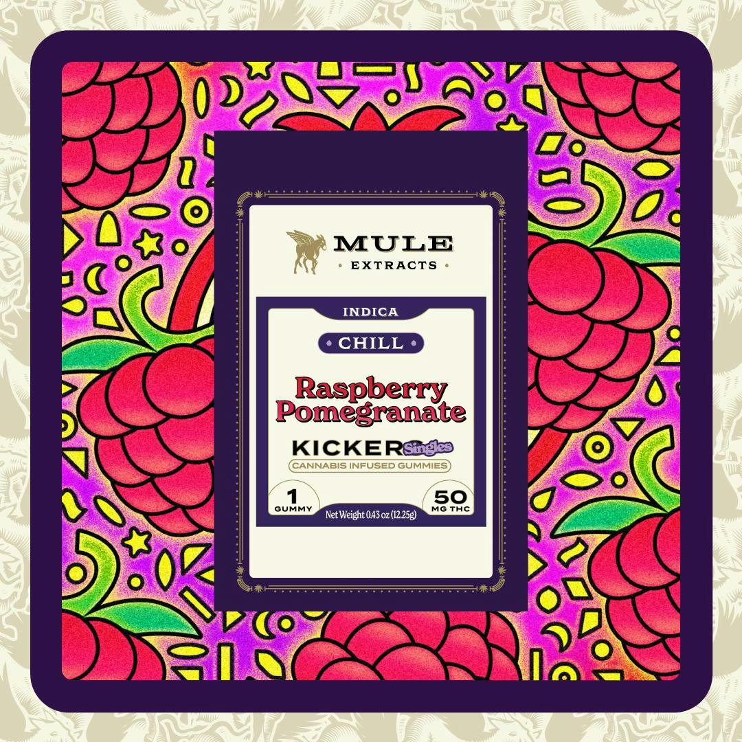 Mule Extracts - Raspberry Pomegranate Kicker Gummy | 50mg | Single - 1