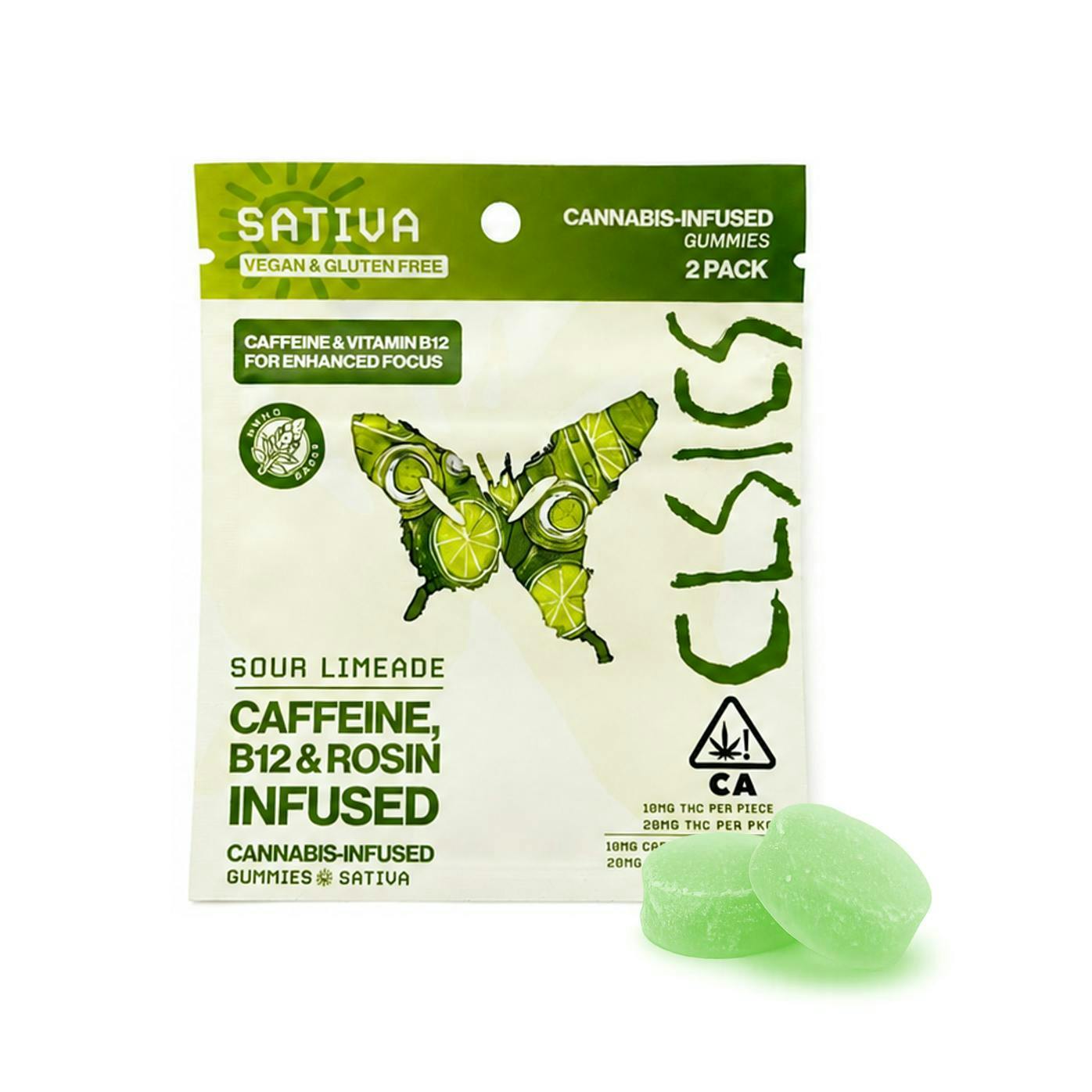 CLSICS Rosin & Rosin Infused Pre Rolls - Sour Limeade Loadout - Live Rosin Infused Gummies - 2ct - 1