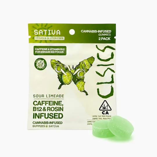 CLSICS Rosin & Rosin Infused Pre Rolls - Sour Limeade Loadout - Live Rosin Infused Gummies - 2ct - 1