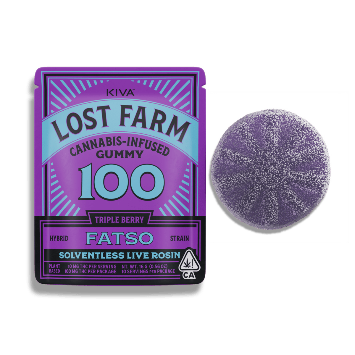 Lost Farm - Triple Berry 'Fatso' Live Rosin Gummy | 100mg | Single - 1