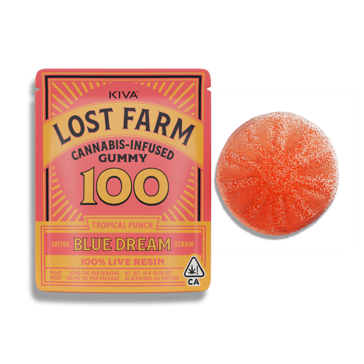 Lost Farm - Tropical Punch 'Blue Dream' Live Resin Gummies | 100mg | 10ct | 10mg/ea - 1