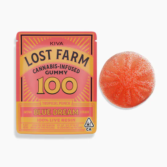 Lost Farm - Tropical Punch 'Blue Dream' Live Resin Gummies | 100mg | 10ct | 10mg/ea - 1