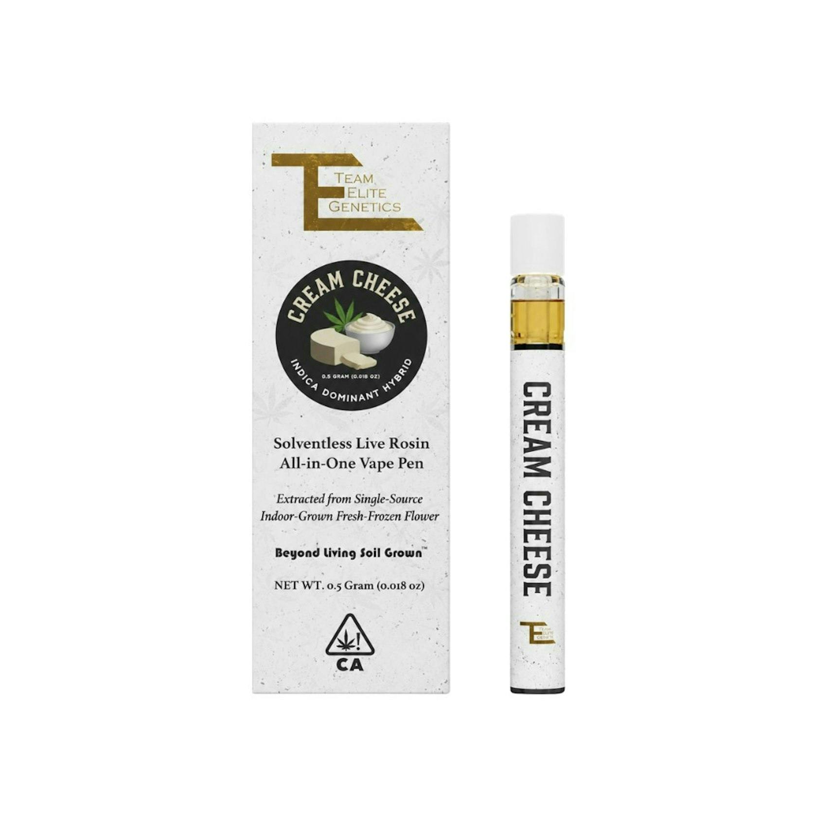 Team Elite Genetics - Cream Cheese | Live Rosin Disposable | 0.5g - 1
