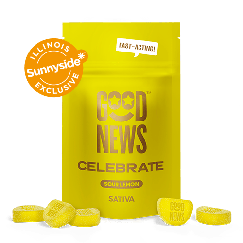 Good News - Celebrate | Sour Lemon Gummies | 100mg | 20ct | 5mg/ea - 1