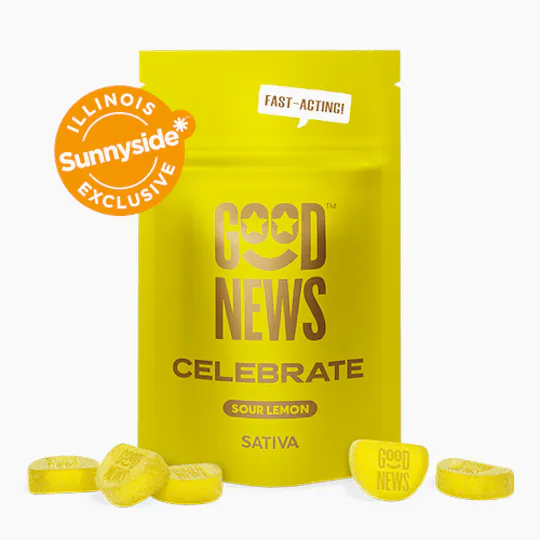 Good News - Celebrate | Sour Lemon Gummies | 100mg | 20ct | 5mg/ea - 1