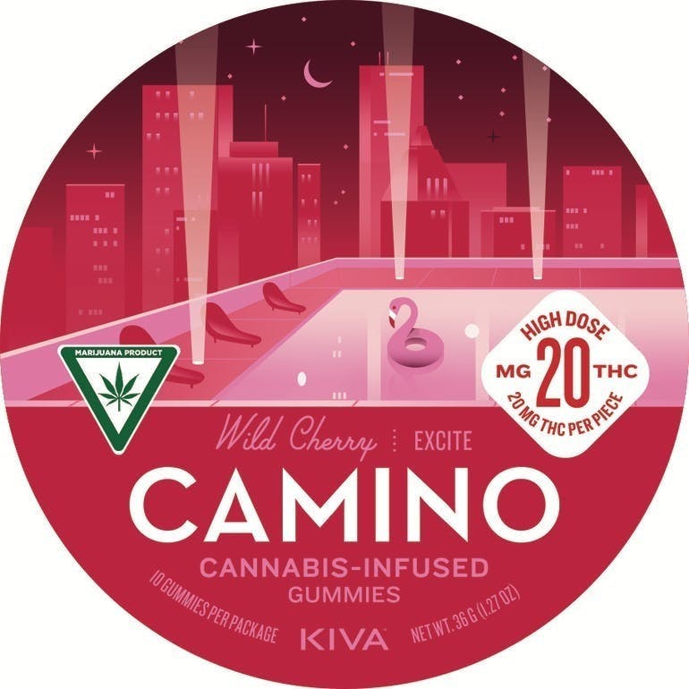 Camino - Exhilarate | Wild Cherry THC:CBC:CBG 5:1:1 Gummies | 200mg | 10ct | 20mg/ea - 1