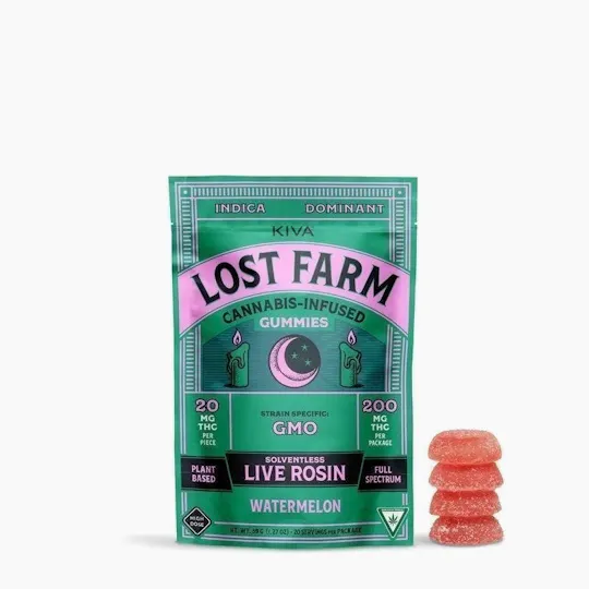 Lost Farm - Watermelon 'GMO' Live Rosin Gummies | 200mg | 10ct | 20mg/ea - 1