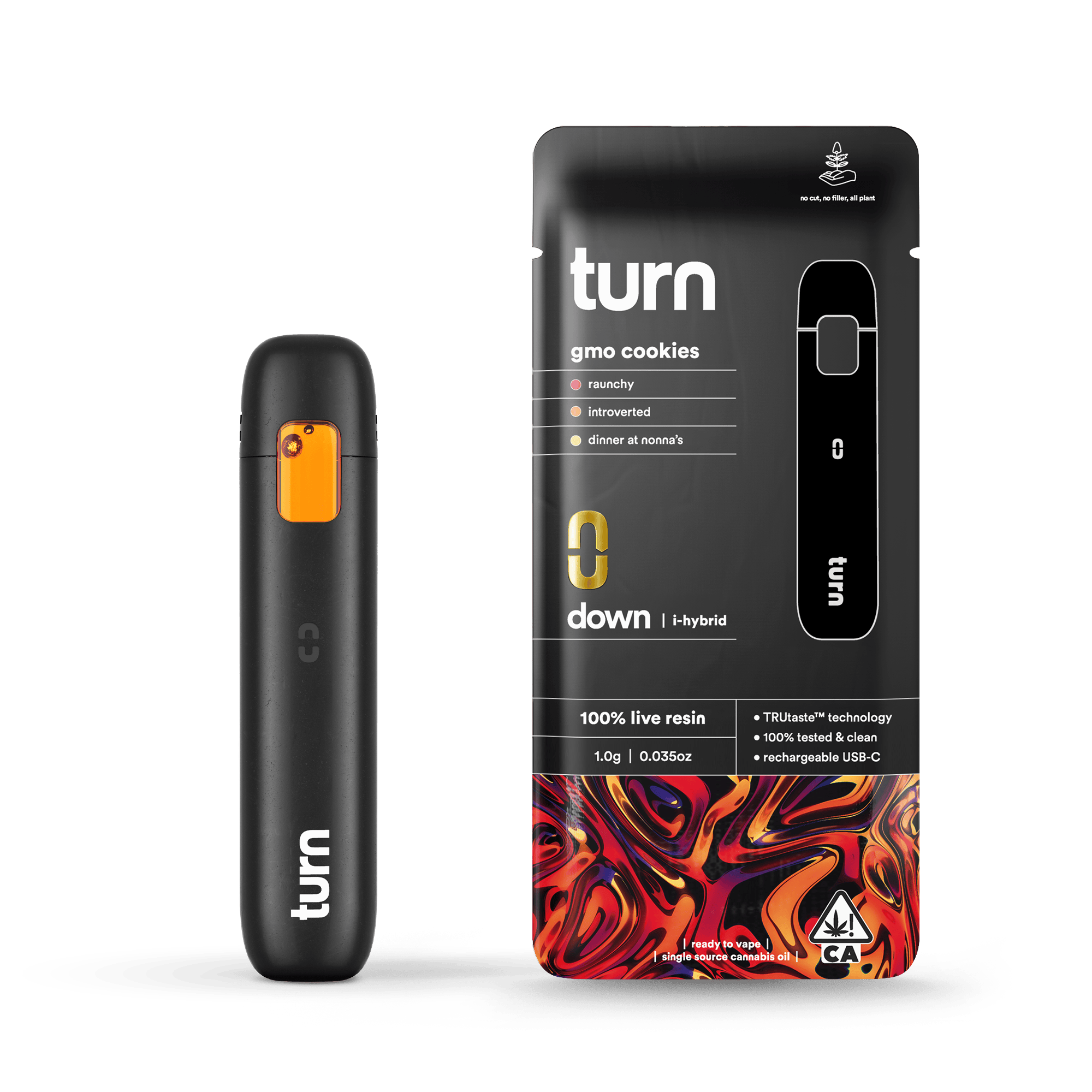 turn - GMO Cookies | 100% Live Resin | AIO | Indica-Hybrid (1) - 1