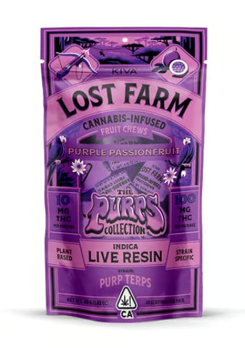 Lost Farm - Purple Passionfruit 'Purp Terps' Live Resin Chews | 100mg | 10ct | 10mg/ea - 1