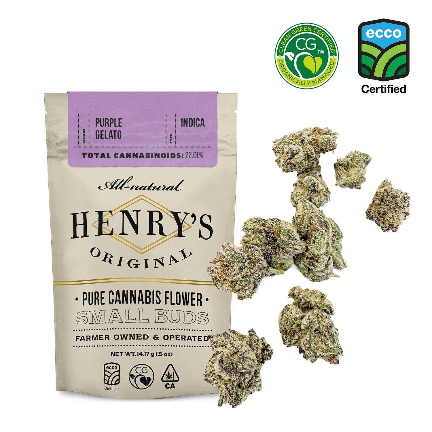 Henry's Original - Henry's Original | Purple Gelato | Pouch Small Buds | 14g - 1