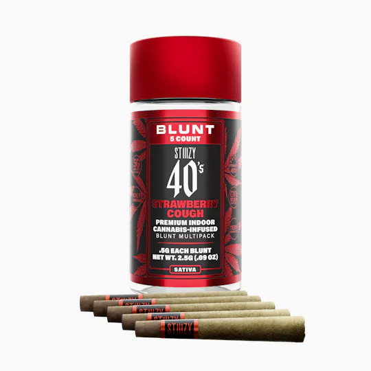 STIIIZY - - STRAWBERRY COUGH - .5G 40's Infused Mini Blunt 5 Pack - 1
