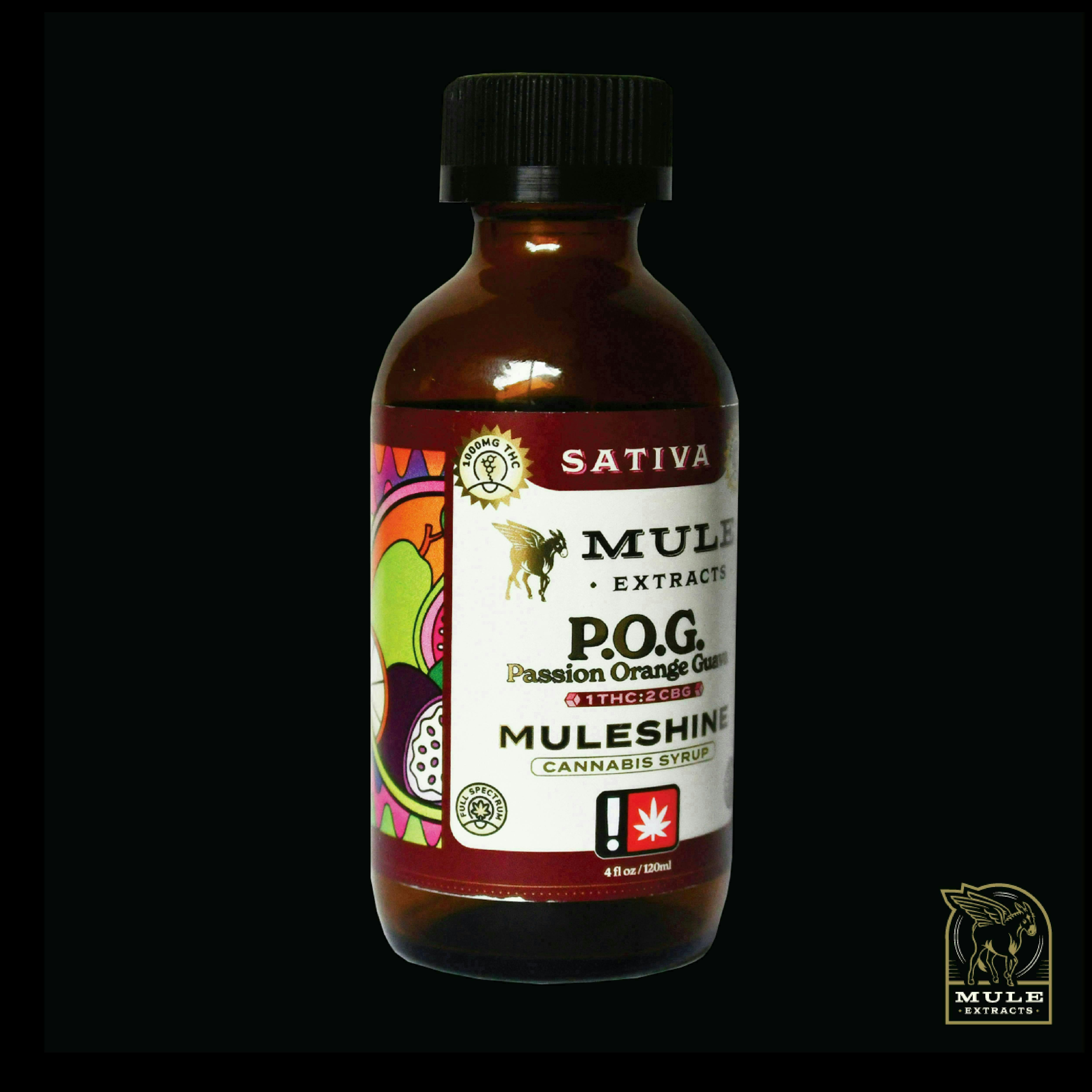 Mule Extracts - POG Muleshine | Infused Syrup | 1000mg THC:2000mg CBG | 120ml - 1