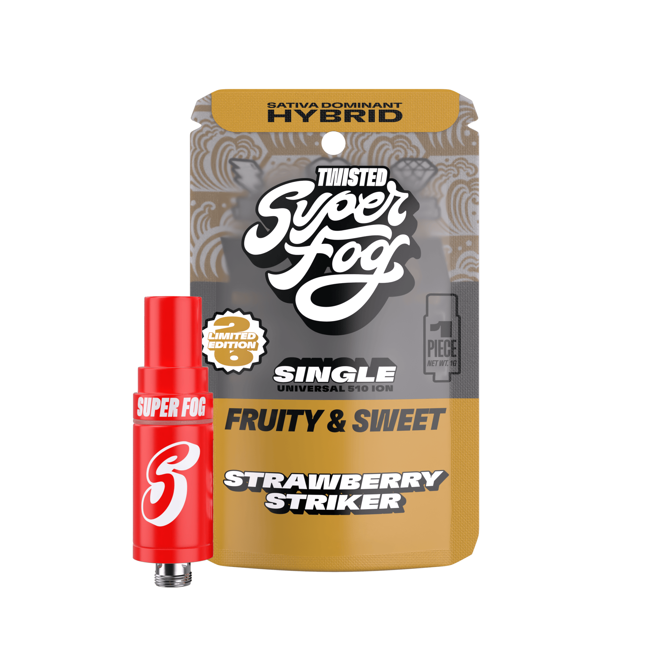 Super Fog by MFused - Strawberry Striker (Limited Edition) | TWISTED Ion Tank Cartridge | 1g - 1
