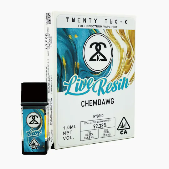 Twenty Two K / 22k - 22K - Original Glue - Live Resin - 1.0ml POD - 1