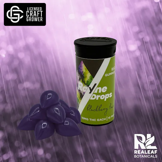Realeaf Botanicals - Rayne Drops RSO Gummies - Blackberry Lime - 10-Pack - 100mg - 1